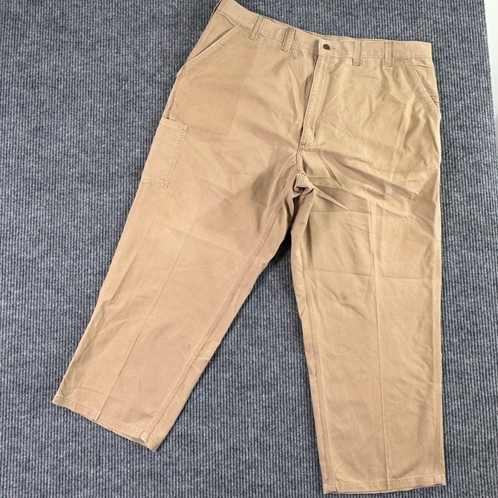 Carhartt Carpenter Pants‎ Mens 44x30 Beige Canvas Utility Workwear Y2K Gorpcore